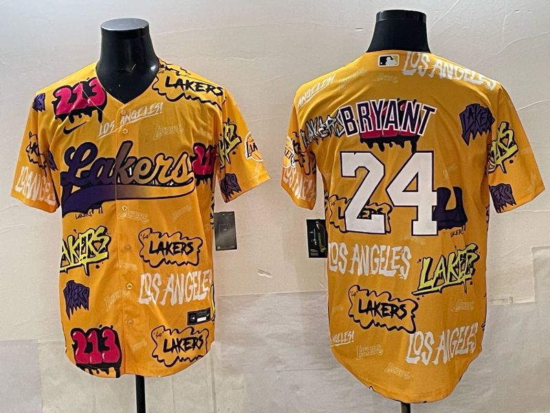 Men Los Angeles Lakers Nike #24 Bryant yellow NBA 2025 Jersey style 01